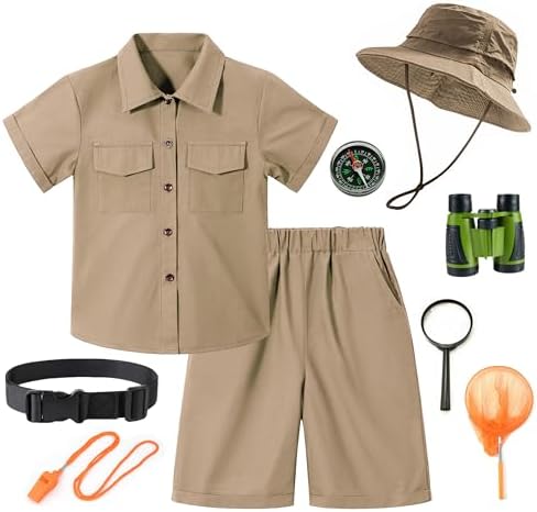 KAIPUTE Kids Explorer Adventurer Costume Boys Girls Safari Camping Trailblazer Jungle Seeker Outdoor Kit 3-13 Years - Image 5