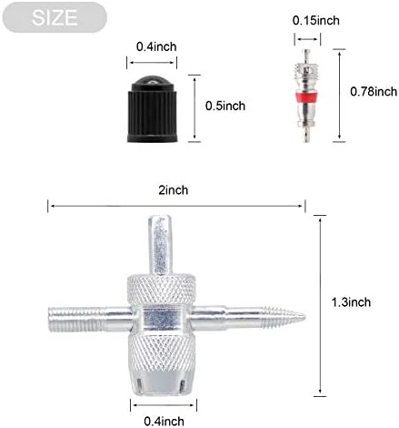 Valve Stem Removal Tool - 20Pcs Valve Cores, 10Pcs Tire Valve Caps, 4-Way Valve Tool, Valve Core Remover Tool By ZHSMS(35 PCS) - Image 4
