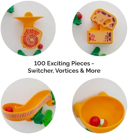 Oribel VertiPlay Magnetic Marble Run | 100 pcs STEM Toy, Dino Quest Edition | 2 Magnetic Play Boards | Wall Toy for Kids Age 5+ | Magnetic Track-Building Set | Dinosaur-Themed Stick-On Playboard - Image 4