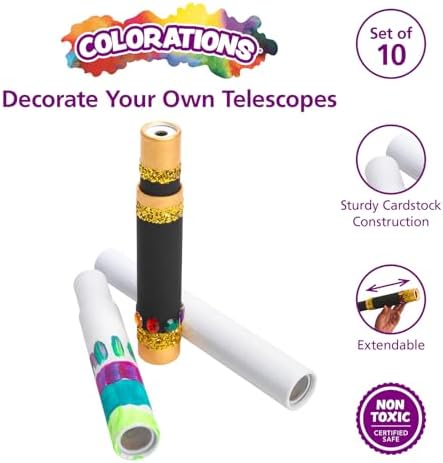 Colorations Decorate Your Own Telescopes, Set of 10, 11" L x 1.5" D - Image 2