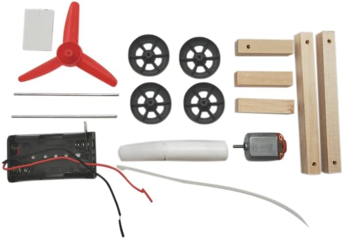 ZCZQC Wooden Science Experiment Kit Model Monoplane Electric Aerodynamic Car Educational DIY Scientific Research Tutorials - Image 2