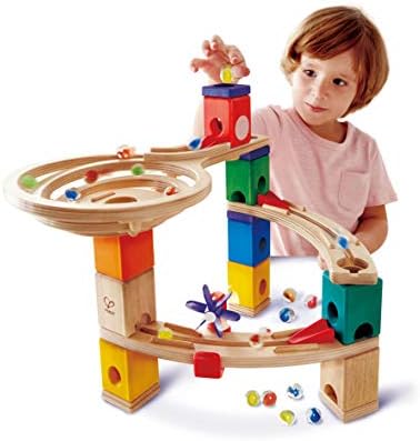 Hape Quadrilla Cliffhanger Wooden Marble Run Blocks | Marble Maze Run Set, Early Educational STEM Development Building Toys for Kids, Multicolor, Model:E6020 - Image 7