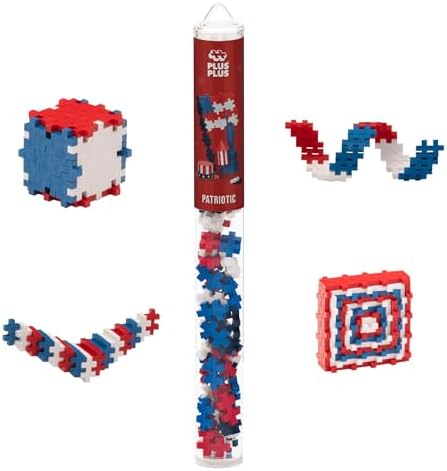 PLUS PLUS Patriotic Mix Tube - Mini Interlocking Building Blocks Set by Plus-Plus