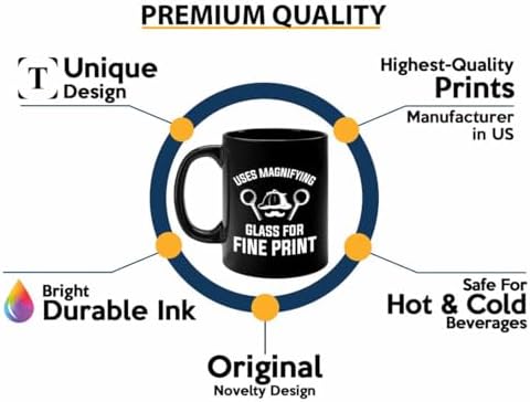 Bubble Hugs Detective Coffee Mug 11oz Black For Fine Print Funny Quote - Image 3