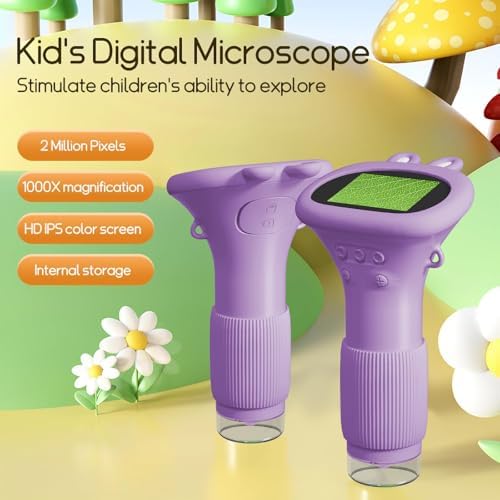 WINWEND Kids Microscope Pocket Microscope -1000X Portable Microscope for Kid | Photo and Video Mini Microscopes | 2'' Digital Little Scientist Microscopes for 3-10 Age Years Old Boys Girls Toys Gifts - Image 3