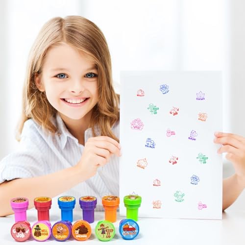Cinrobiye 24 Pcs Fall Thanksgiving Stampers Party Favor Set, Cute Autumn Stamps for Kids Birthday Party, Classroom Rewards, Goodie Bag Fillers, Thanksgiving Party Supplies, Fall Classroom Activities - Image 5