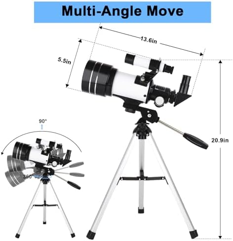 70mm Aperture Portable Refractor Telescope with Tripod and Phone Adapter - Image 2