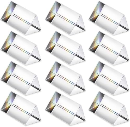 QFkris 12PCS 50mm/2inch Optical Glass Triangular Prism by QFkris