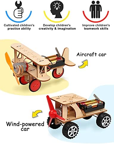 STEM Kits for Kids 6-8-10-12, Toys for 8 9 10 11 12 13 Year Old Boys and Girls, 10 in 1 Model Car Kits, Gifts for Boys 8-12, Wooden 3D Puzzles, STEM Projects, Science Educational Crafts Building Kit - Image 3