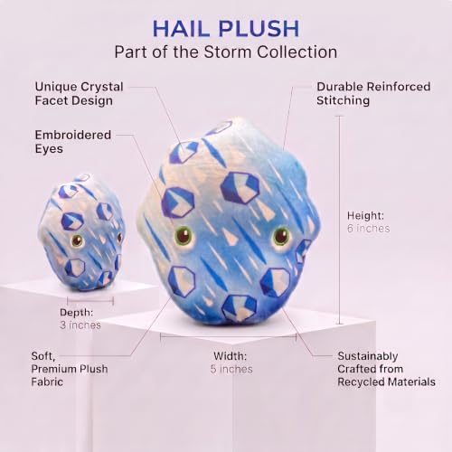 Thunderheads Hailstone Plushie with Fact Card Educational Gift - Image 2