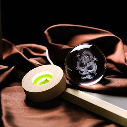 3D Dragon Crystal Ball 60mm - Figurines Decor Glass Animals for Room, Birthday Gift for Women, Best Friend, Lovers - Keepsake Paperweight - Image 4