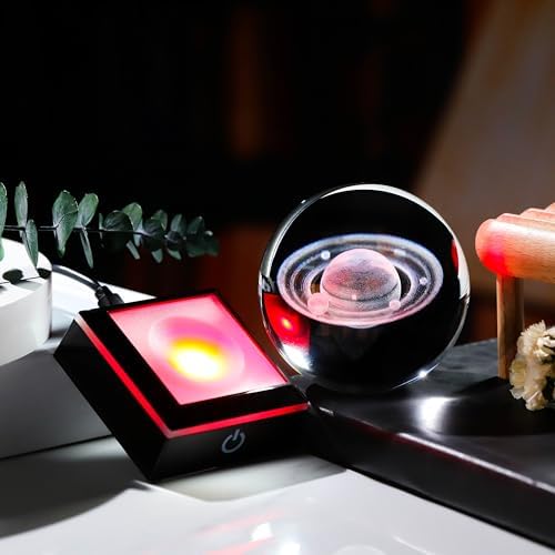 3d Saturn Crystal Ball Solar System Model Astronomy Science Planet Gifts - Image 4