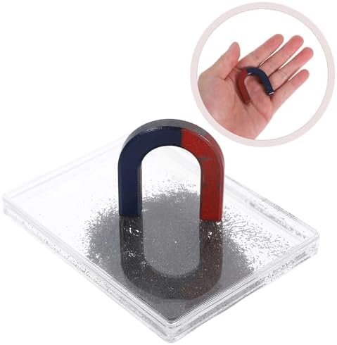 CLISPEED Magnetic Field Demonstrator Iron Filings Case with Magnet for Physics Experiments Science Experiment Instrument for Classroom Teaching Student-Led Demonstrations 3.70 X 2.75 X 0.47 in - Image 4