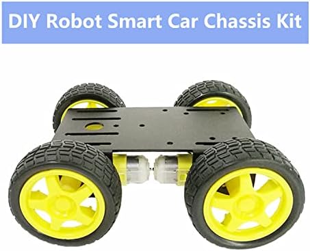 Premium 4WD Smart Robot Car Chassis Platform Kit for Arduino, Raspberry Pi, MicroBit - DC Electric Motor with Plastic TT Wheel, 3-6V Dual Shaft Gear Motor, Magnetic Gearbox Engine (Black) - Image 4