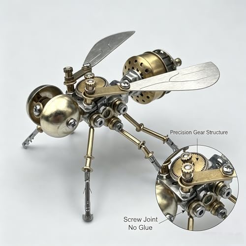 3D Metal Puzzle Mechanical Model Kit Steampunk Bee Insect 140+ Parts No Glue Build Premium Desktop Decor Christmas & Birthday Gift for Adults Hobbyists (Little Bee -B) - Image 3