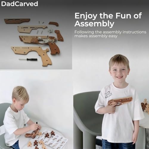 Rubber Band Gun Made from Hardwoods for Kids Ages 6+ - Image 2