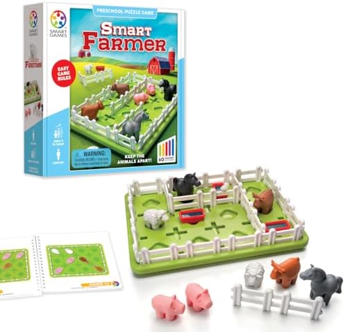 SmartGames Smart Farmer — Barnyard STEM Logic Puzzle, Ages 4+ by SmartGames