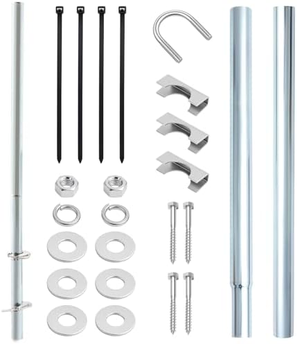 Blulu Mounting Pole Kit for Weather Station - Heavy Duty Galvanized Steel with Stainless Hardware, Adjustable 19.5” to 37.5” Height for Outdoor Sensors & Solar Panels by Blulu
