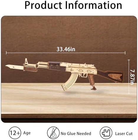 3D Wooden Puzzles for Adults,Wooden Toy for Adults,DIY Rubber Band Gun,Educational Brain Teaser,Best Educational Christmas Birthday Day Gift for Kids(Wooden Gun) - Image 2