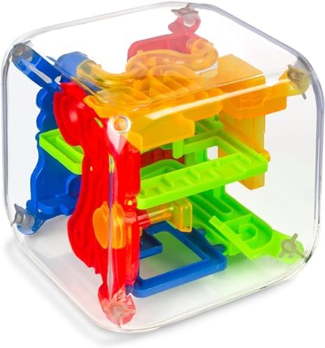 3 Otters 3D Puzzle Maze Cube, 5 Inch 72 Obstacles Brain Teaser by 3otters