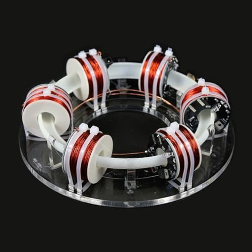 Electromagnetic Accelerator 6 Coil Ring, 24V Brushless Cyclotron Motor, Physics Aid Model, Low Power Coil for Experimental Teaching and DIY Gifts by Unknown