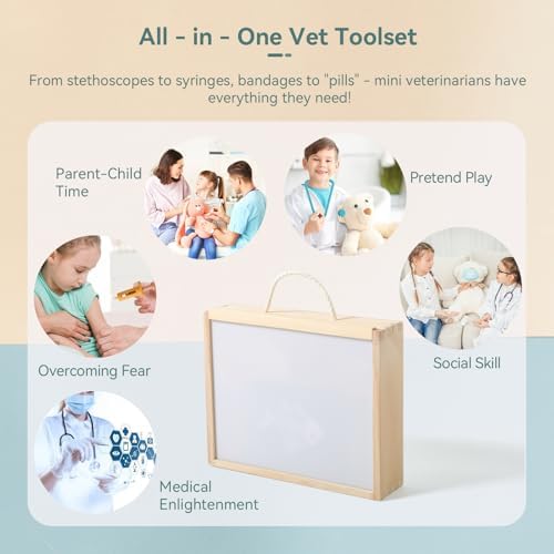 Kids Vet Doctor Kit & STEM Toy | Learn Animal Anatomy with Stethoscope, Organ/Muscle Models, X-Ray Cards | Interactive Pretend Play for Boys & Girls - Image 3