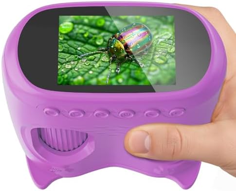 2-in-1 Kids Microscope Telescope, Temodu 2.0" 1000X Digital Microscope for Kids, HD Portable Education Telescope for Kids Birthday Festival Gift, Science Fun Toys for Children Age 4-12 (Purple) by TemoduCameraforKids