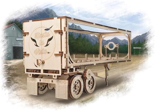 Ugears Trailer for Heavy Boy Truck VM-03 3D Puzzle, 138-Parts, 14.2-Inch, Brown - Image 2