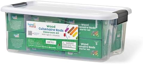 hand2mind Wooden Cuisenaire Rods Classroom Set, Teaching Fraction Bars, Montessori Math Manipulatives, Math Teacher Must Haves Elementary, Kindergarten Homeschool Supplies (15 Sets of 74) - Image 7