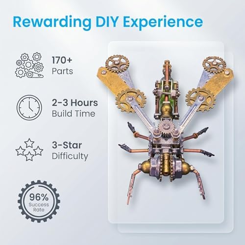 3D Metal Puzzles for Adults Teens-160+Pcs-Mechanical Bee Insect Models-3 Hours to Build-Ideal for Birthday Gifts and Decorations(Mechanical Bee B) - Image 7