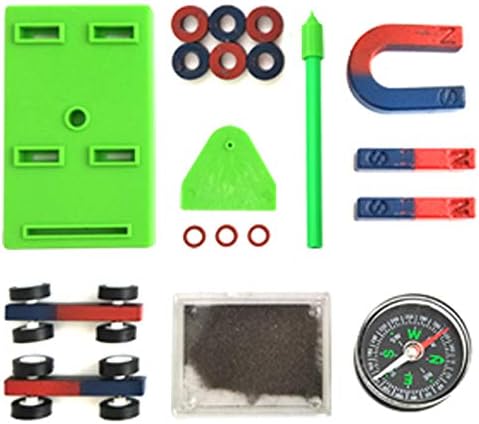 EUDAX Labs Junior Science Magnet Set for Education Science Experiment Tools Icluding Bar/Ring/Horseshoe/Compass Magnets by EUDAX