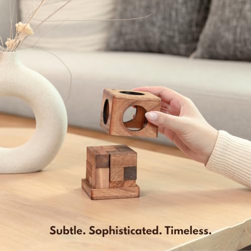 Wood Cube Puzzle: Handmade SOMA Cube 3D Brain Teaser Puzzle STEM Skill Builder Interlocking Logic Game - Image 2