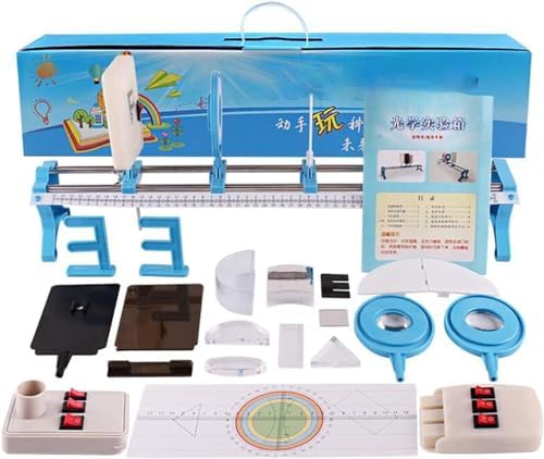 Optics Experiment Kit with Optical Bench: Flat Mirror Imaging Demo + Light Source/Lens Holders - Hands-On Physics Lab Box for Middle/High School by Unknown