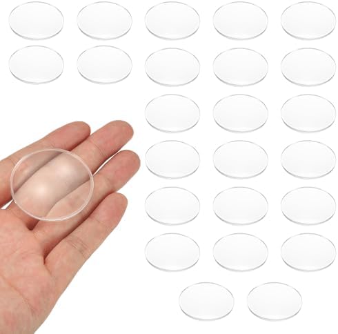 PATIKIL 24 Pack Biconvex Lens, 42mm Dia. 75mm Focal Length Optical Lenses Magnifier Paperweight Acrylic Double Convex for DIY Office Desk Home Science Experiment Telescope by PATIKIL