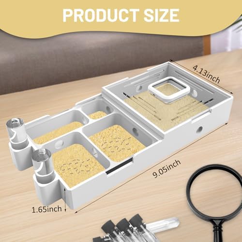 Nest Farm for Live Ants and Queen - Ant Farms with Yellow Sand Observation Transparent Ant Farm for Adults 3D Printed Nest Ant Workshop Castle Ant Garden Queen (Kit-B) - Image 2