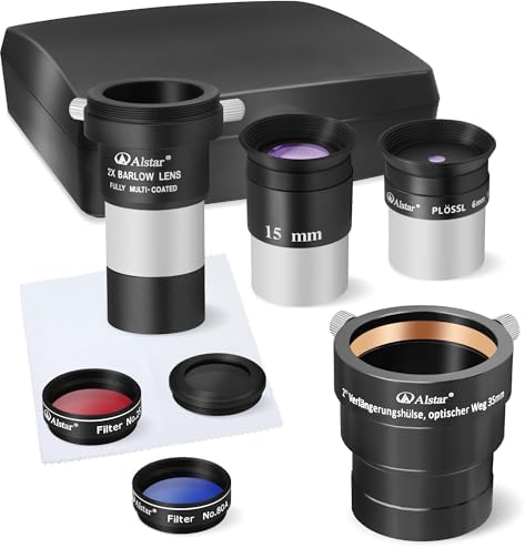 Alstar 2-Inch 35MM Telescope Eyepiece Extension Tube Adapter - Bundle with - 8 Piece Eyepiece & Filter Accessory Kit by AlstarOptics