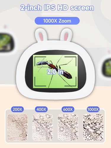 Microscope for Kids 1000X Handheld Digital Miniscope Stem Toys Gifts - Image 2