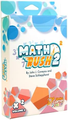 Genius Games Math Rush 2: Multiplication & Exponents - A Cooperative Time-Based Educational Math Flash Card Game for Kids, Students, and Families | STEM Game to Master Mental Math Skills by GENIUSGAMES