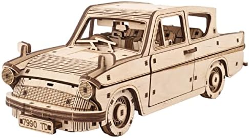 UGEARS Wooden 3D Puzzles for Adults - Flying Ford Anglia Harry Potter Puzzle 3D – Harry Potter Flying Car Building Kits for Adults DIY Model Kit with Spring Drive by UGEARS-ModelingJoy