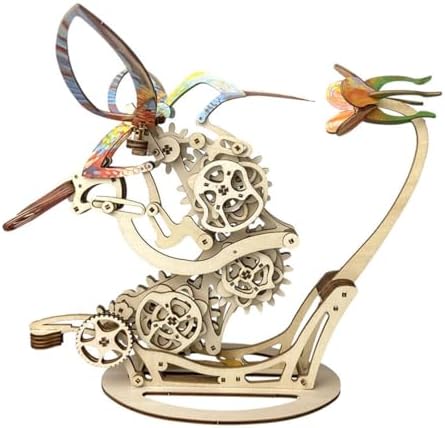 Aetheria 3D Wooden Puzzle for Adults, Colored Hummingbirds Model Kits - Steampunk Mechanical Wooden Puzzle Educational Brain Teaser for Adults to Build-Make Your Own Model -200+PCS by Aetheria
