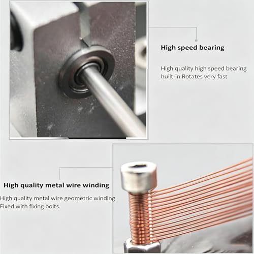 COYEUX Star Coil Brushless Motor, Electromagnetic Motor with 25cm/10 in Disc Base, for Classroom Teaching, Desktop Kinetic Art Decor - Image 3