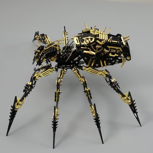 3D Metal Assembly Model Set Mechanical Spider Model Kit for Adults, 800pcs Brain Teaser STEM Kit for Kids, DIY Hobbies for Men Women - Creative DIY Gift for Adults & Teens (Black Gold) - Image 6