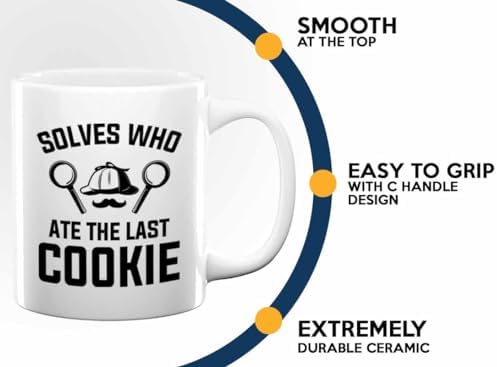 Detective Coffee Mug 11oz White Solves Who Funny Police Officer Gift - Image 5