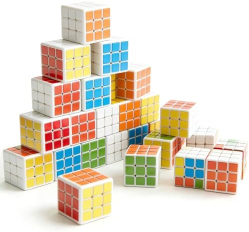 Mini 3x3 Cube Puzzle, Smooth Puzzle Cube for Kids Adults, Stress Relief Magic Cube for Party Favors, Brain Teaser Toy (200Pcs Multicolor) by Unknown