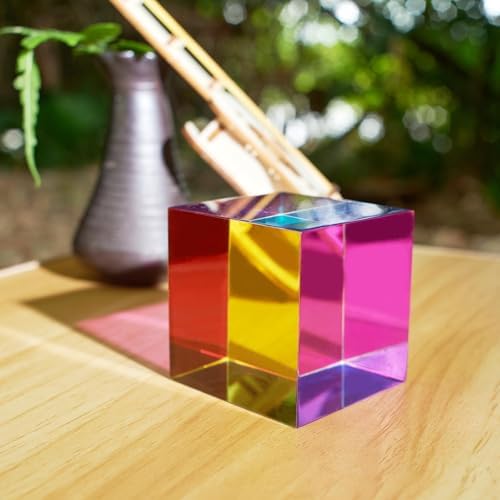 CMY Color Cube, 80mm Acrylic Prism for Home or Office Decoration - Image 3