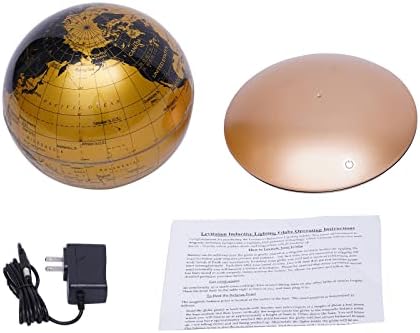 Magnetic Levitation Globe w/UFO-Shaped Base, 6 Inch Rotating Geographic Globe with LED Light, Auto Rotation Suspended Floating World Map Night Light for Table Desk Decor Holiday Gift, Gold - Image 3