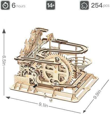 ROKR 3D Wooden Puzzles Marble Run Set - Mechanical Model Kit for Adults DIY Roller Coaster Toys Gifts for Adult (Marble Parkour) - Image 6