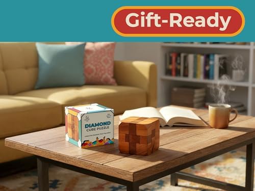 BSIRI Games Gifts and Brain Teaser Puzzles for Adults Classic Diamond Cube Puzzle Wooden 3D Puzzle Games to Challenge Mind for Fun and Educational Game - Image 6