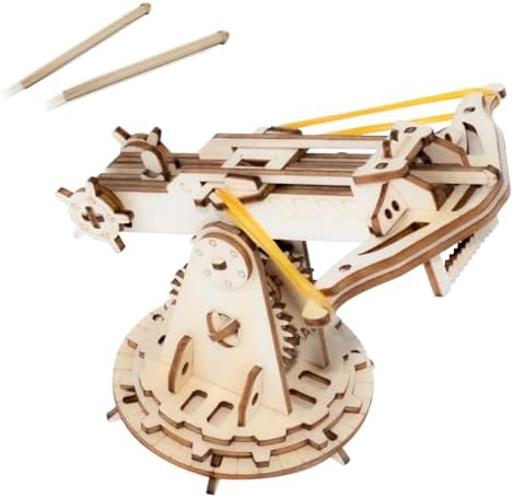 3D Wooden Puzzles for Adults,Wood Ballista Model Building Kit,Assembling Catapult Gifts for Boys and Girls,Best Educational Christmas Birthday Day Gift for Friends (Wooden Ballista) by Unknown