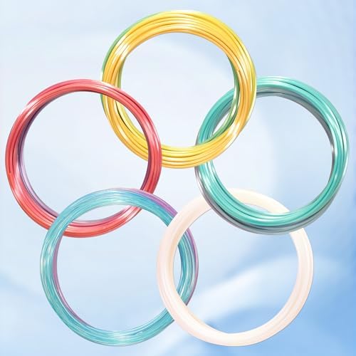 MIKA3D 5 Colors 3D Printing Pen Filament Refill, Each 10m, One Glowing in Dark PLA, One Clear Rainbow, 3 Different Color Silk Rainbow PLA, Total 50m 3D Printer Filament Sample Pack - Image 2